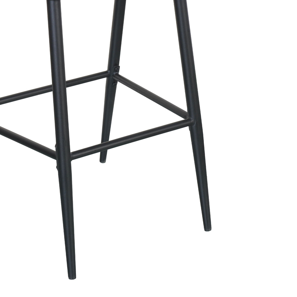 Outdoor Bar Height Metal Frame Counter Stools With Scallop Shaped Backrest & Water Resistant Cushions