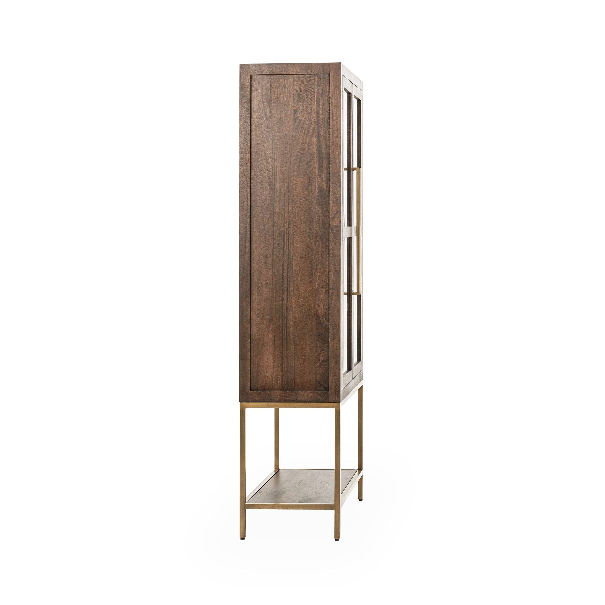 Freemont - Solid Wood Tall Cabinet - Kona Brown