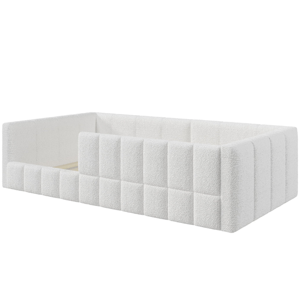 Upholstered Daybed With Soft Padded Cube Design