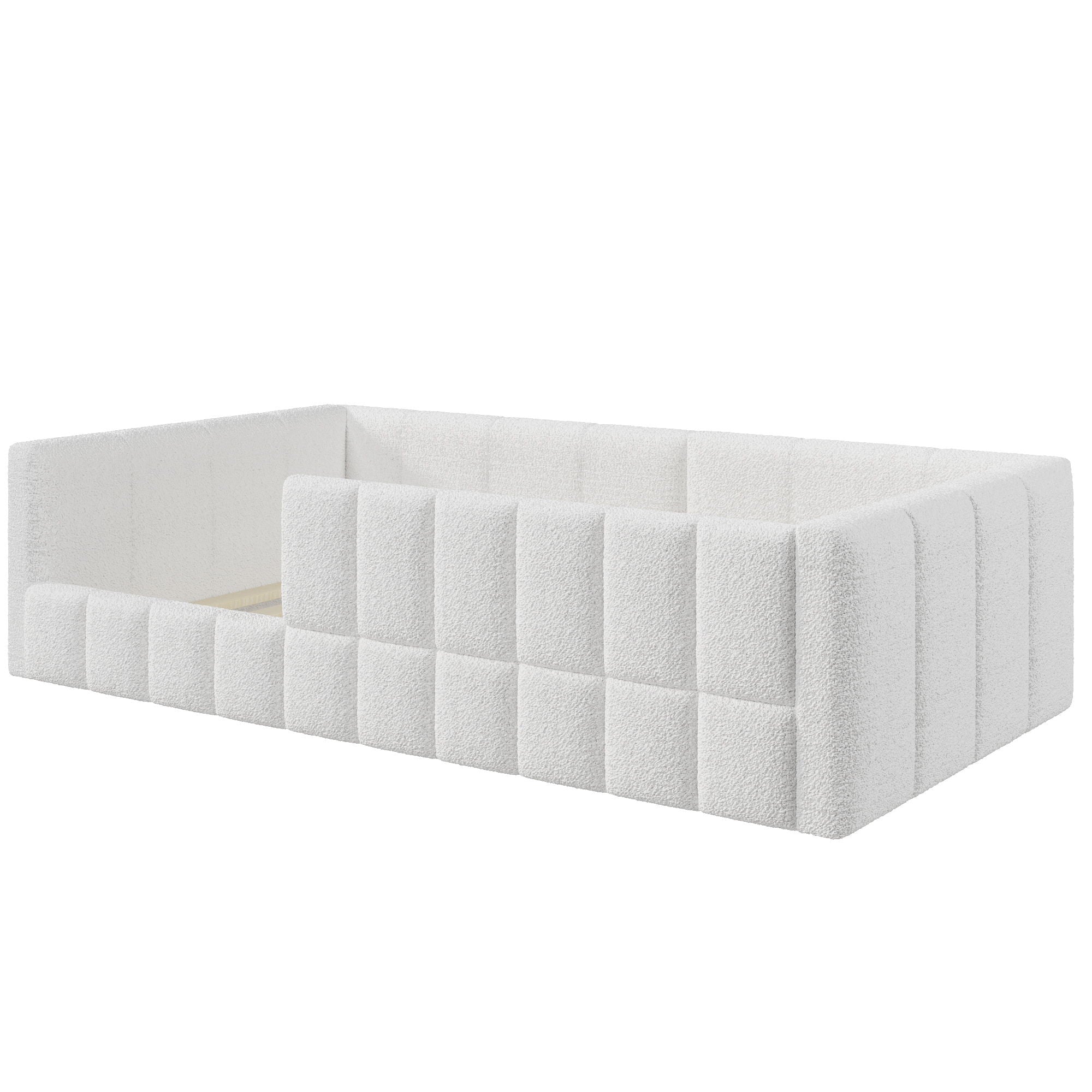 Upholstered Daybed With Soft Padded Cube Design