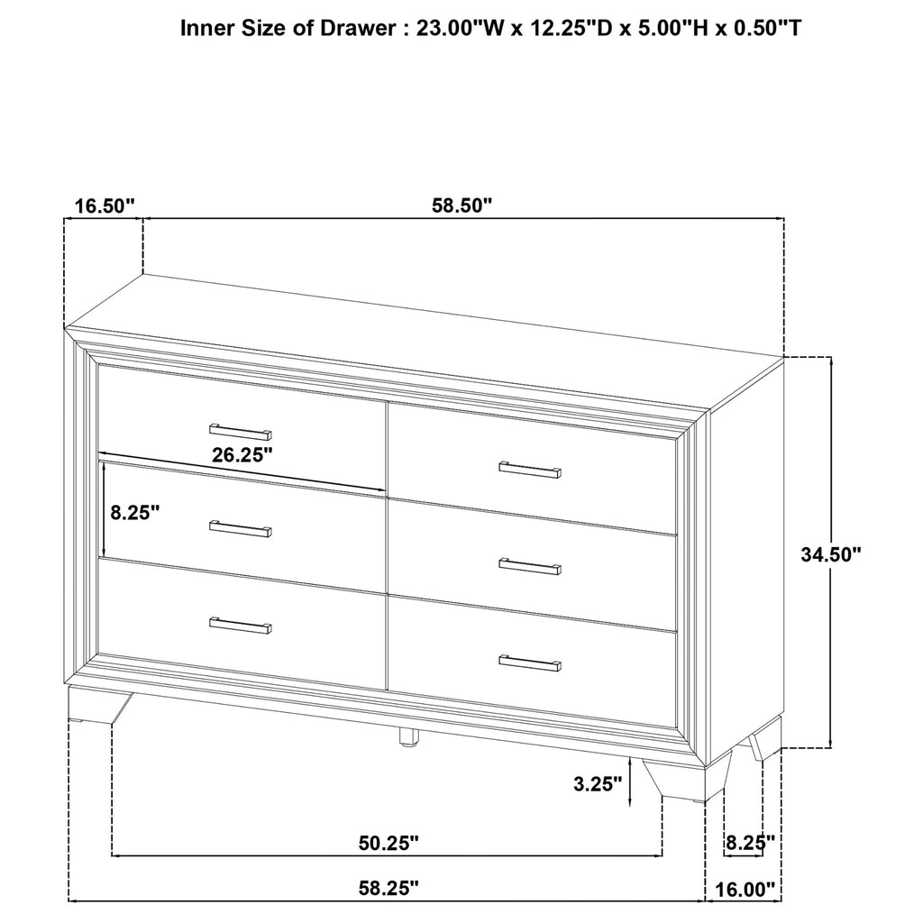 Funston - 4 Piece Queen Bedroom Set With Upholstered Headboard - Oak