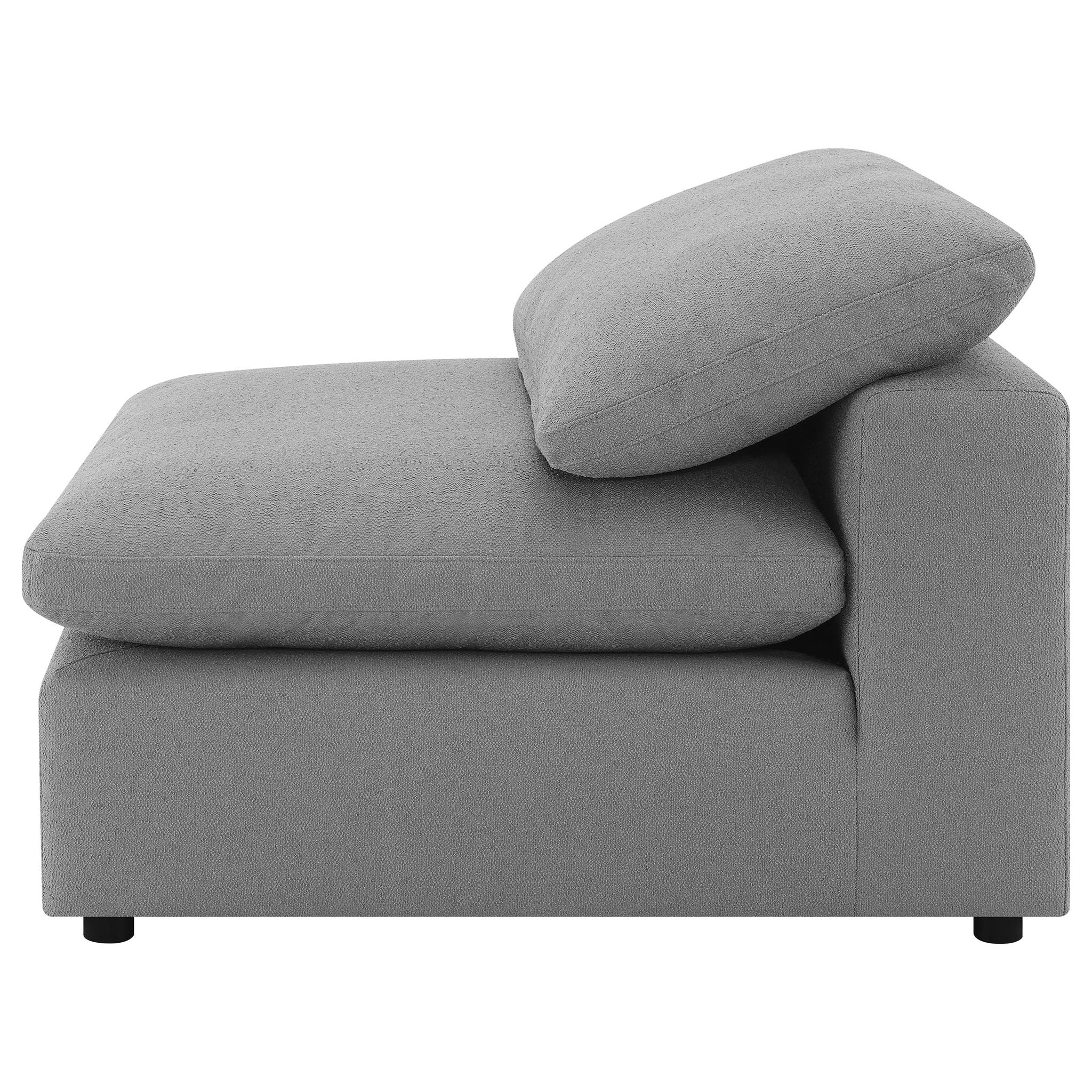 Segoura - 5 Piece Upholstered Modular Sectional With Reclined Back Pillows - Gray