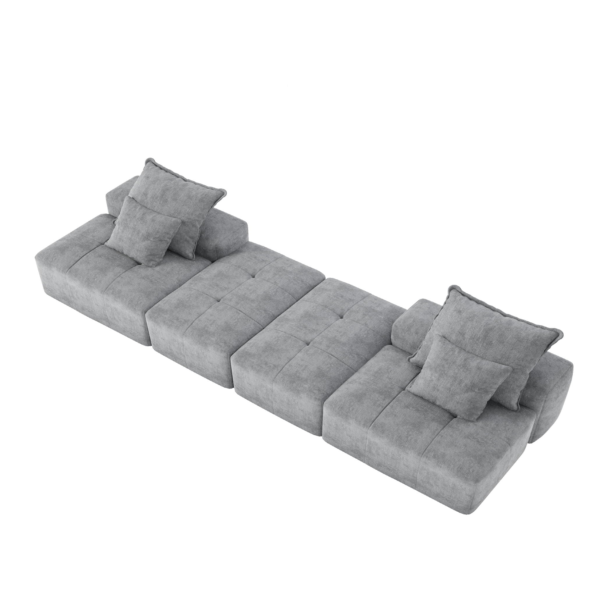 Modern Oversized, Modular Sectional Sofa With Pillows