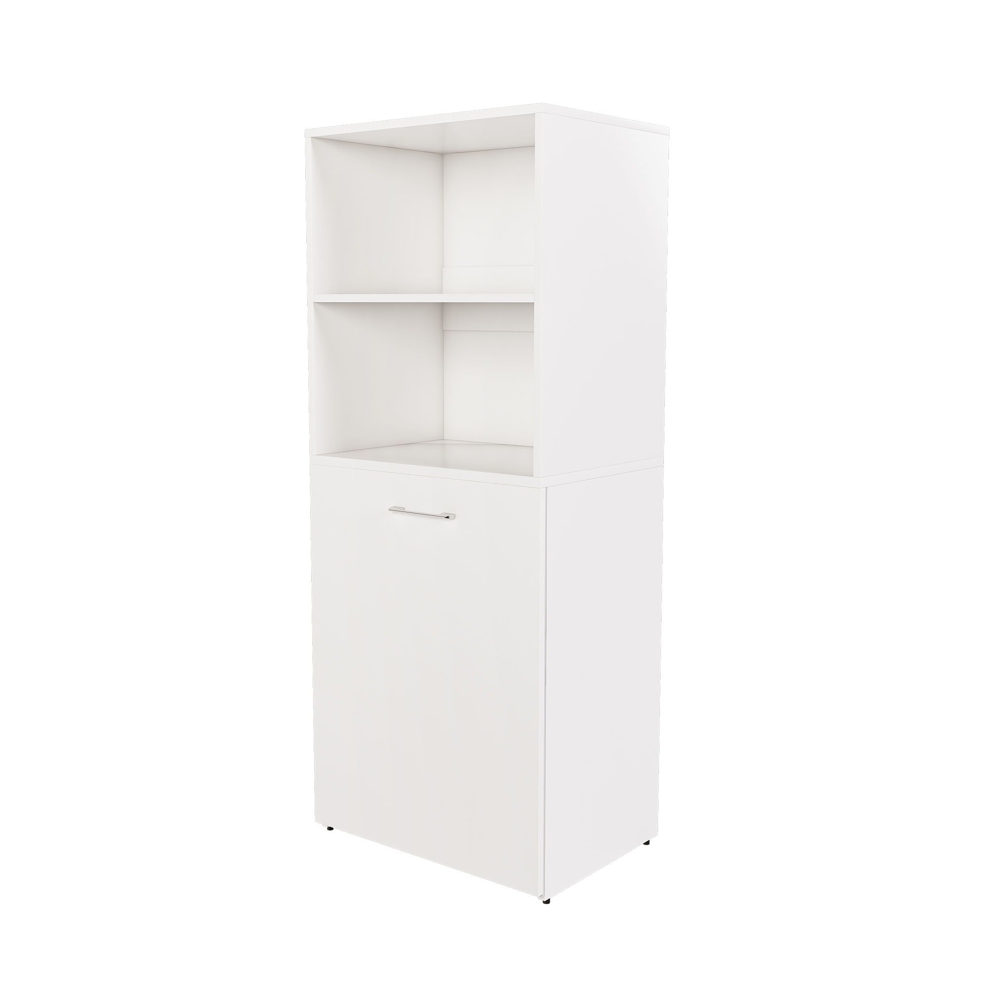 Stretchable Office Desk With Storage Shelves And Mobile Wheels
