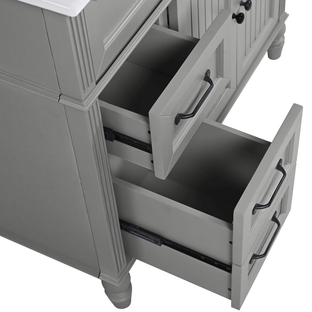 Bathroom Vanity With Sink, Freestanding Cabinet & Drawers