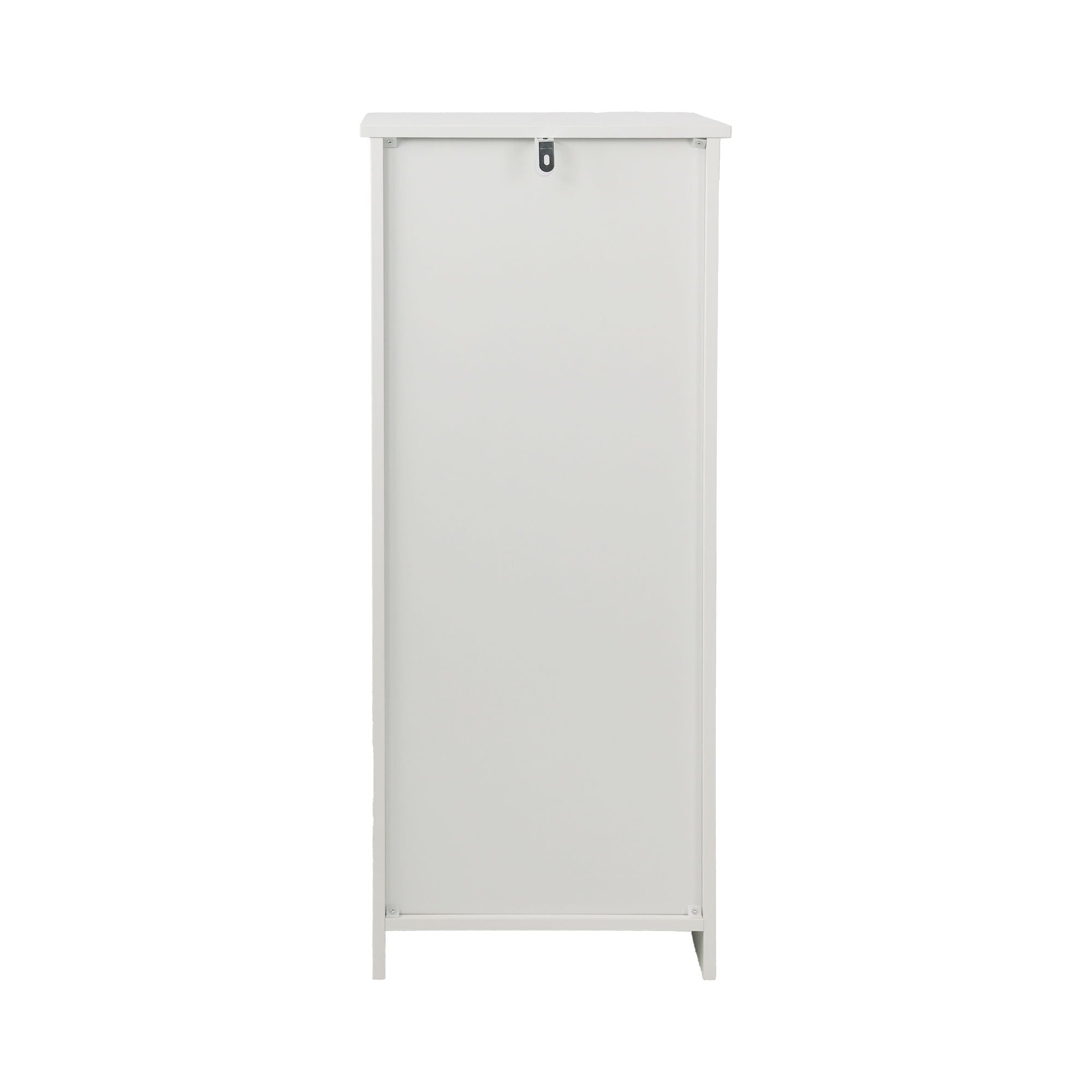 Louvered Door Bathroom Low Cabinet With Multi Layer Storage - White