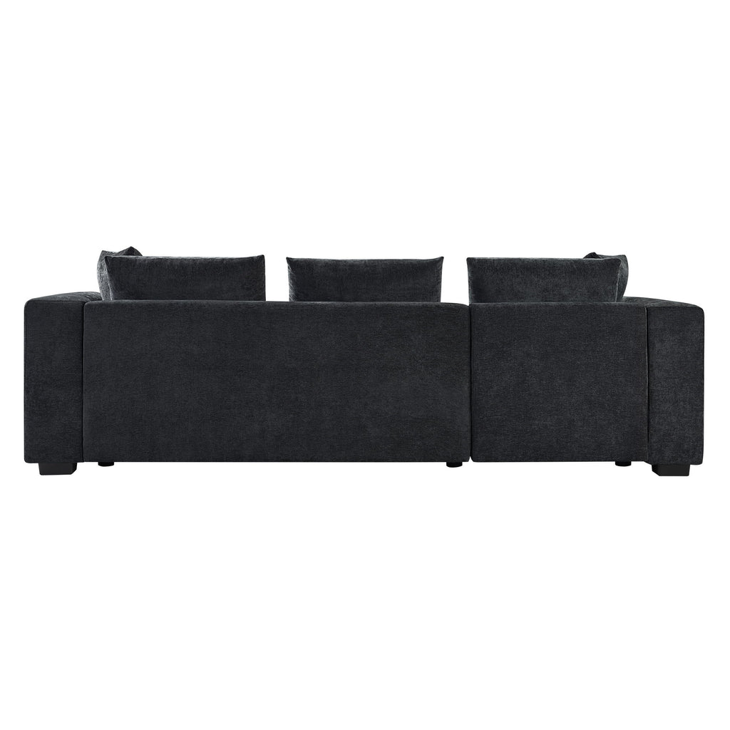 Modern L Shaped Sectional Sofa With Upholstery And Wooden Storage