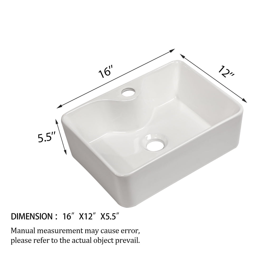Modern Ceramic Rectangular Vessel Bathroom Sink With Sleek Design