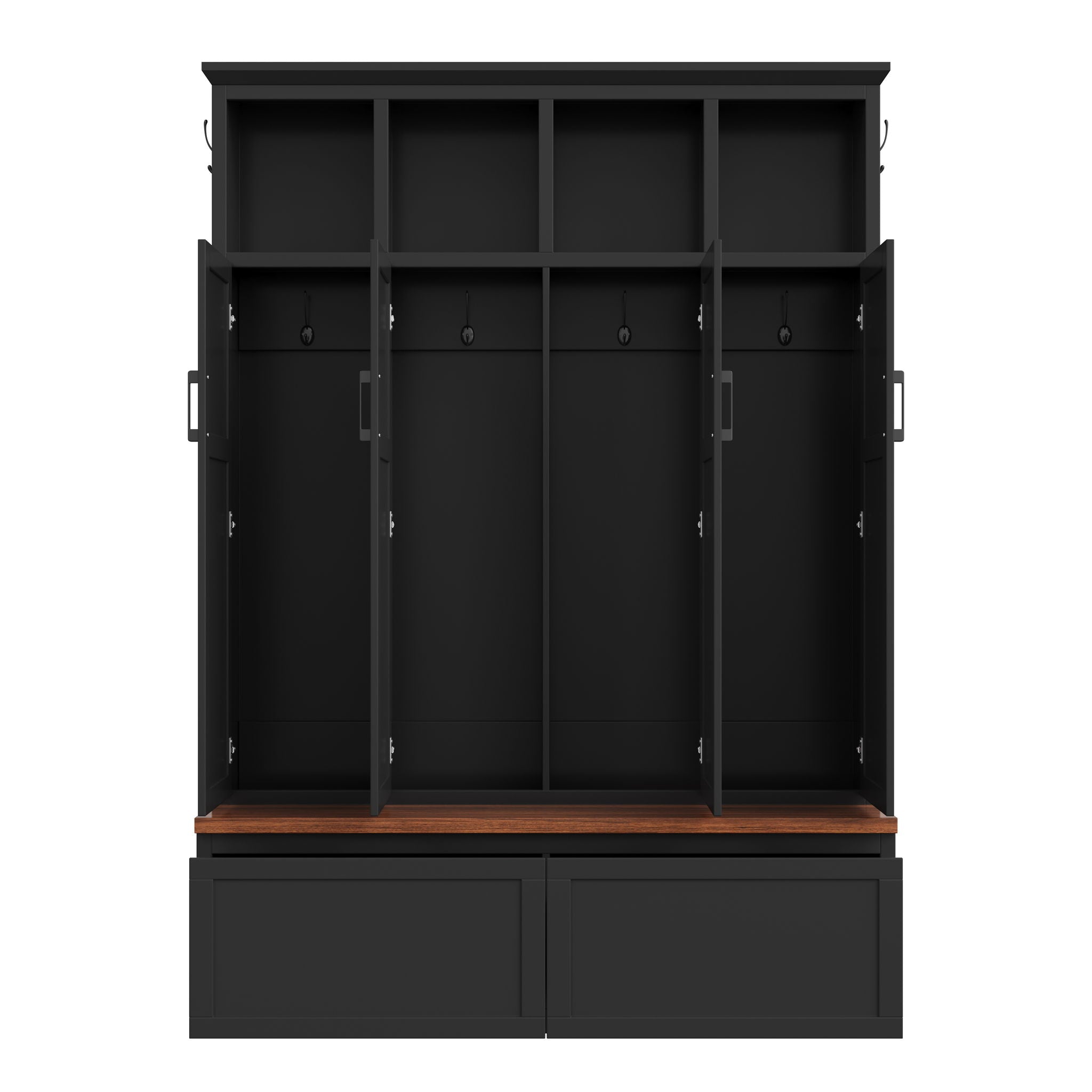 Hall Tree With 4 Hidden Cabinets