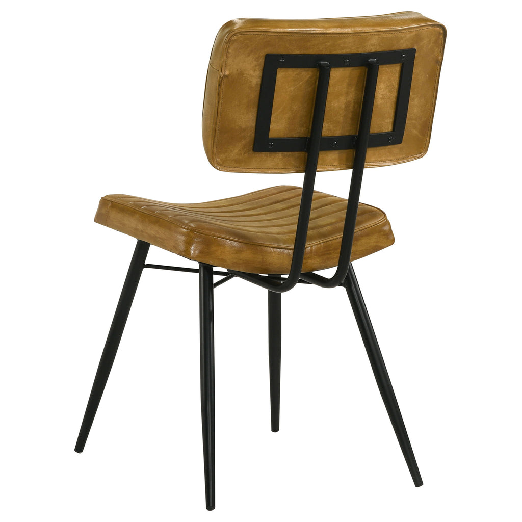 Tufted Side Chairs Upholstery And Tapered Legs (Set of 2) - Camel