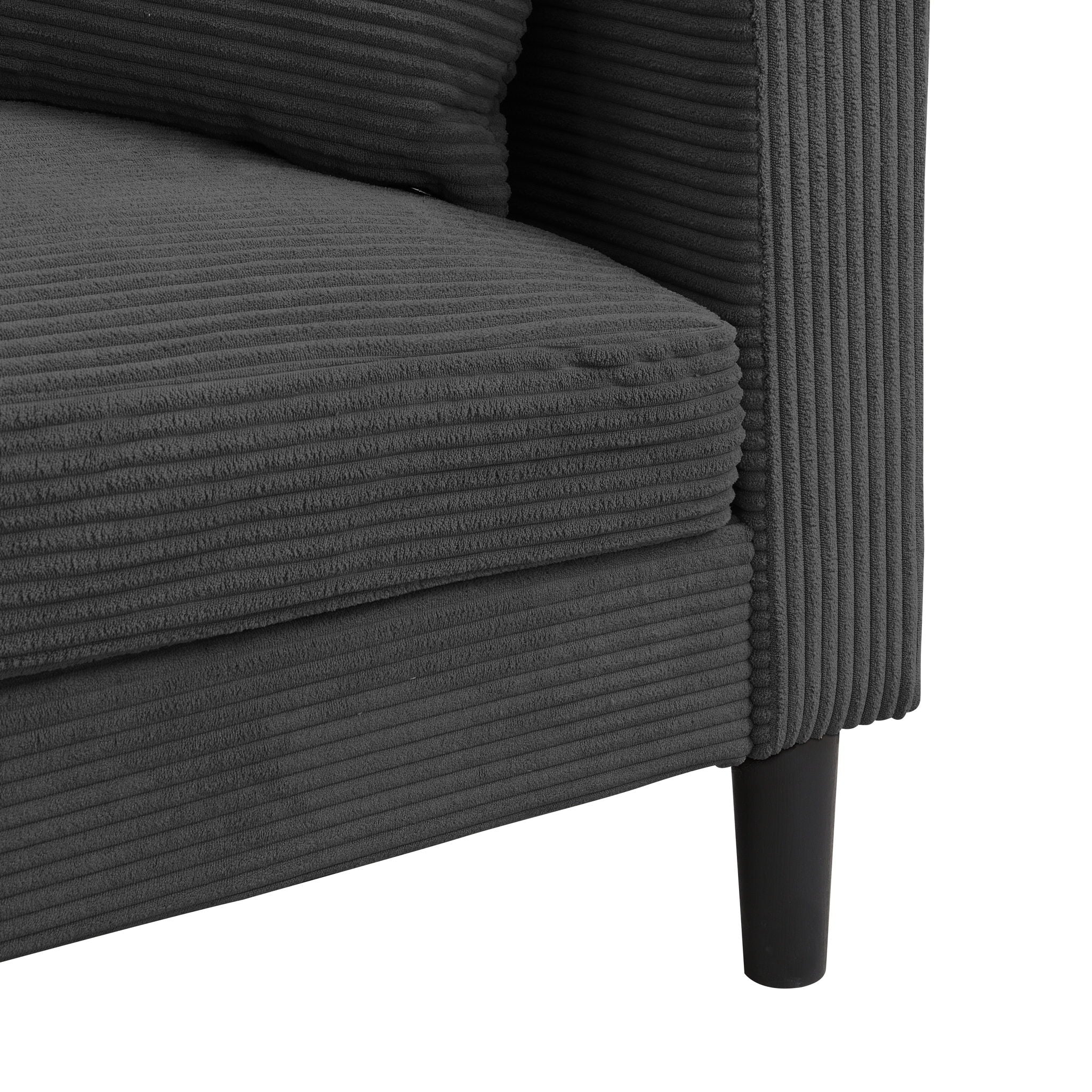 Modern Upholstered Loveseat Sofa With High Resilience, Wooden Frame - Dark Gray
