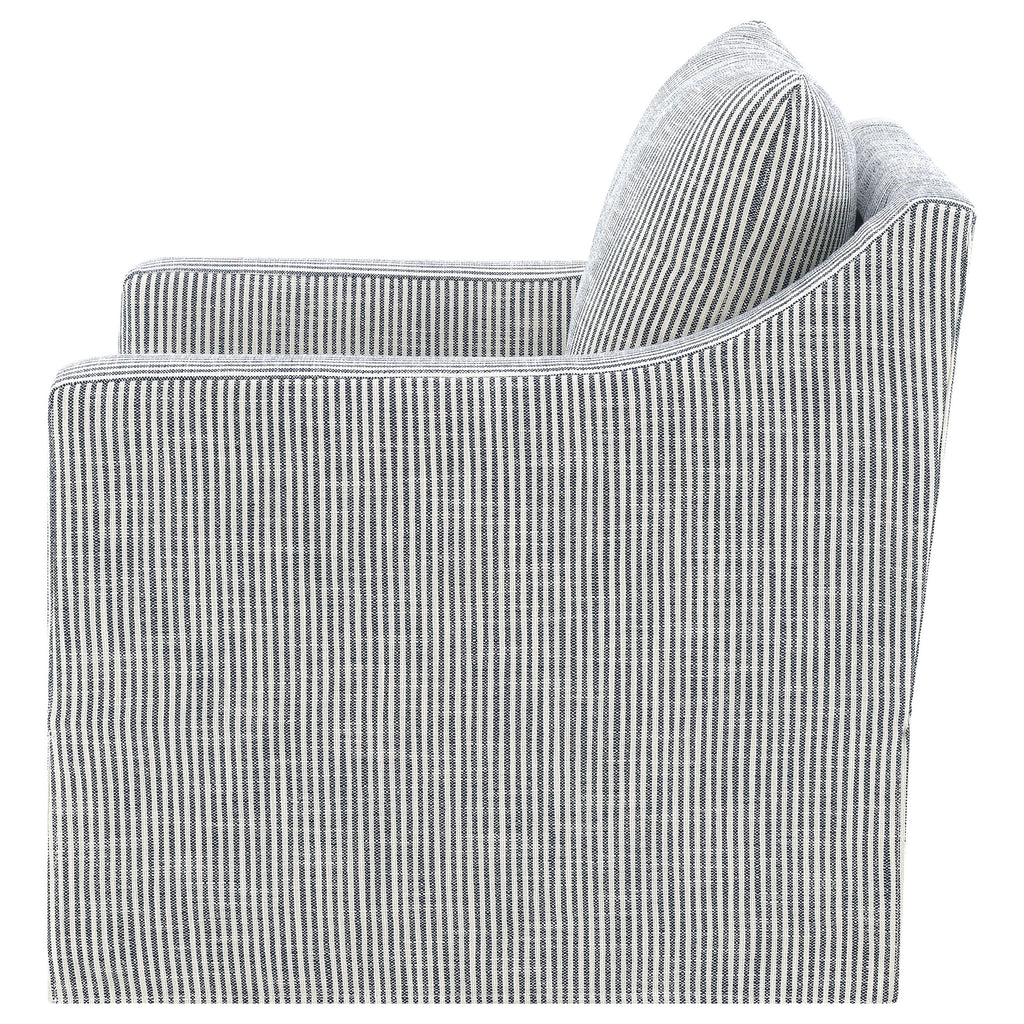 Merced - Upholstered Sloped Arm Accent Swivel Chair With 360 Degree Swivel Base - Gray