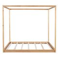 Wood Canopy Platform Bed With Support Legs And Airflow Slats