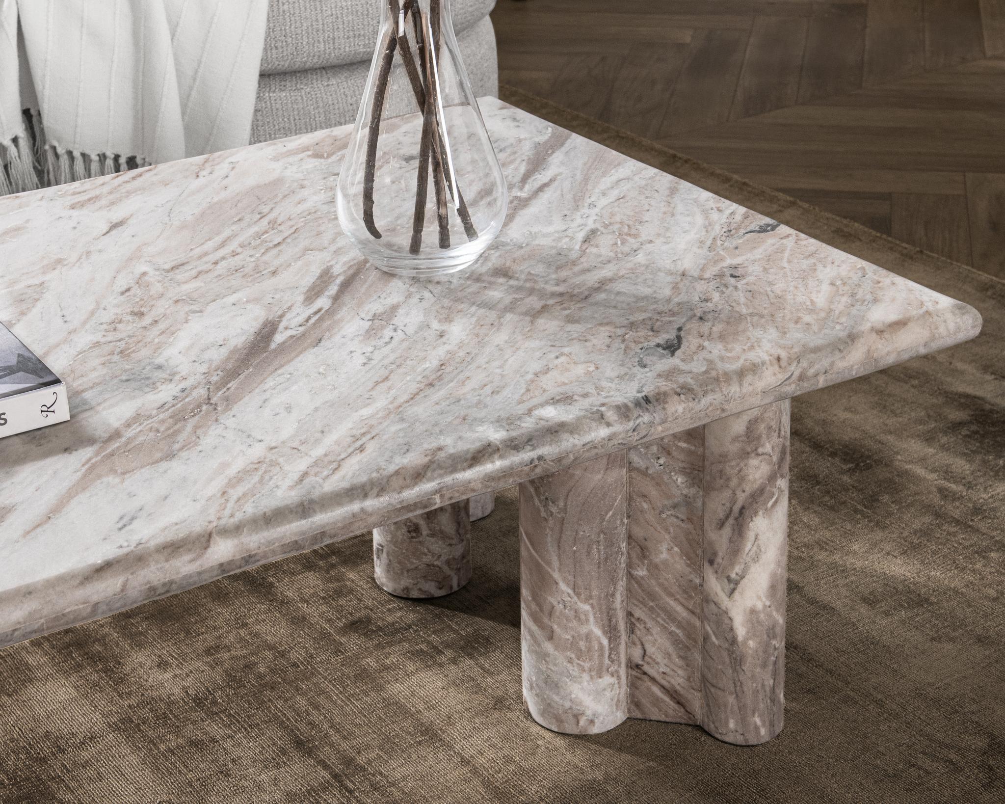 Bowman - Marble Rectangular Coffee Table - Rusty Gray