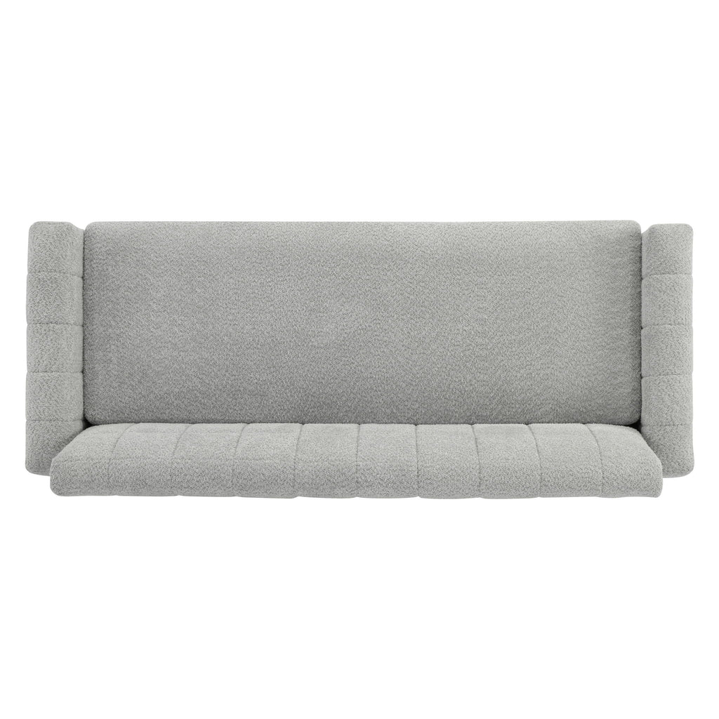 Modern Loveseat Sofa, 2 Seater With Square Arms For Living Room