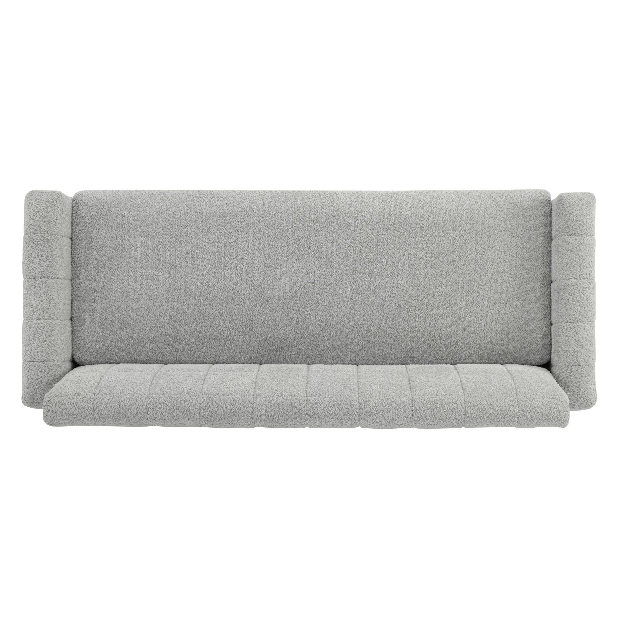 Modern Loveseat Sofa, 2 Seater With Square Arms For Living Room