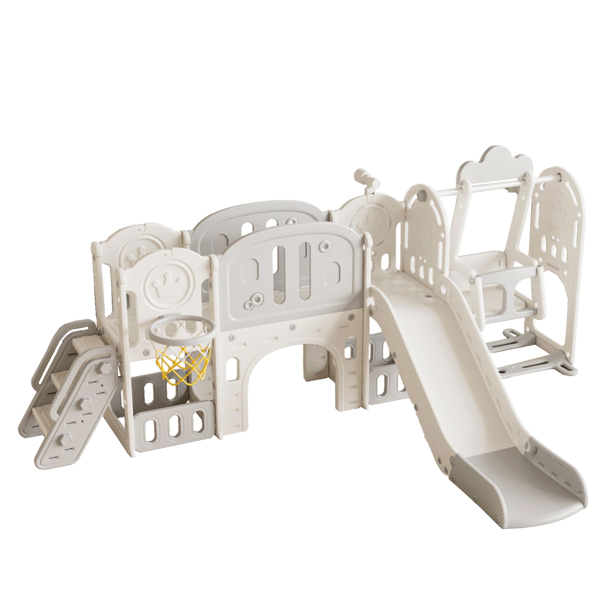 Toddler Slide Kids Playground With Basketball Hoop And Swing