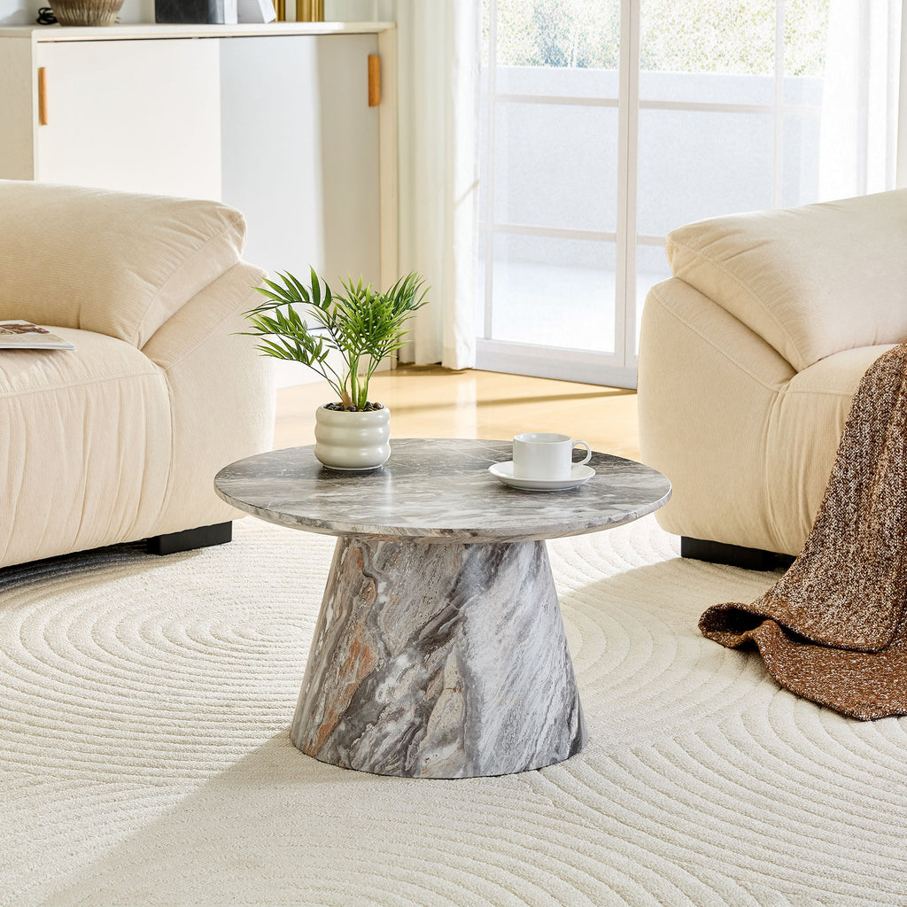 Circular Coffee Table With Adjustable Feet