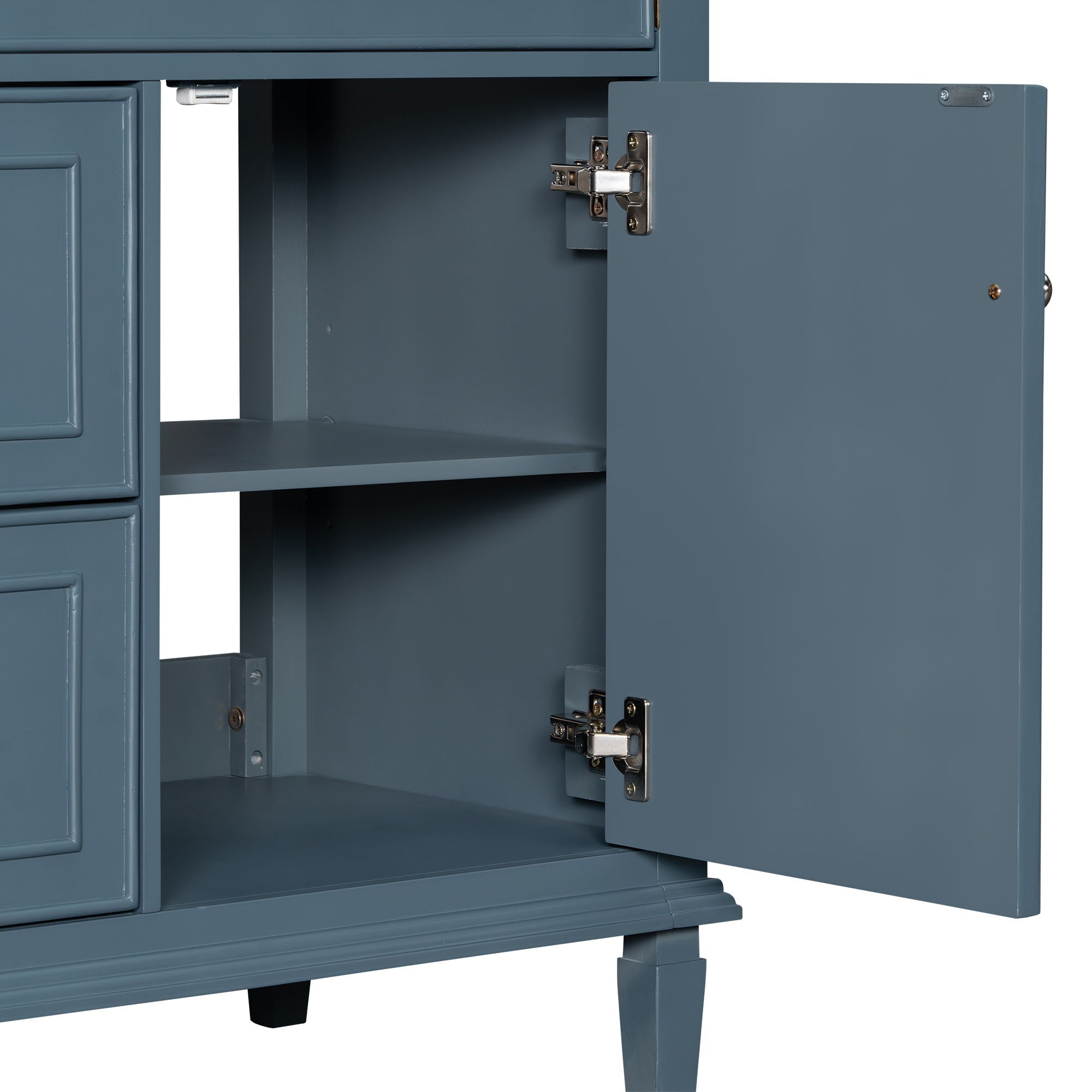 Modern Bathroom Vanity With Sink, Adjustable Shelf, Flip Drawer & 2 Drawers