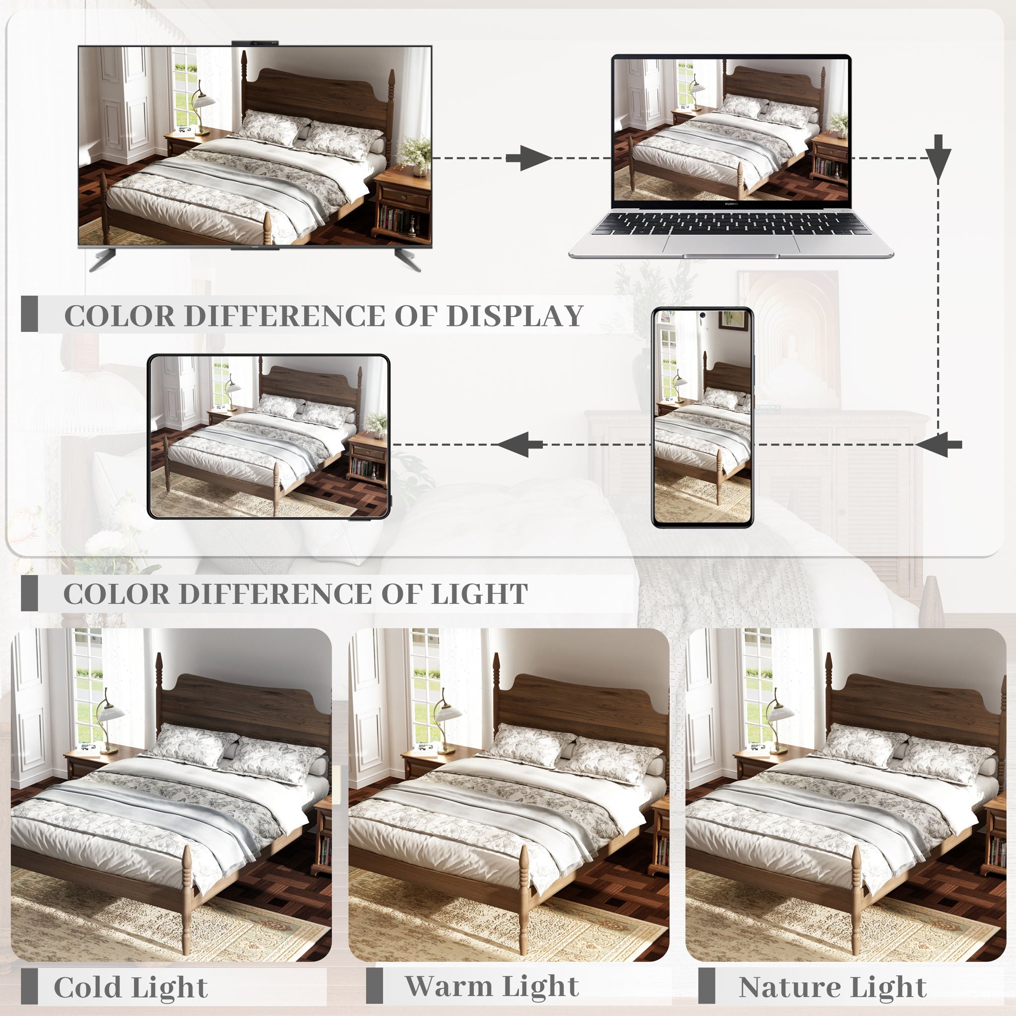 Retro 4 Poster Platform Bed Frame With Curved Tall Headboard