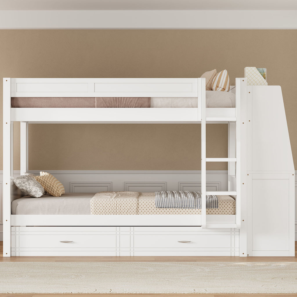 Multifunctional Bunk Bed With Desk, Bookshelves