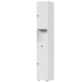 Tall Narrow Bathroom Cabinet With 5-Tier Storage, Adjustable Shelves, Freestanding - White