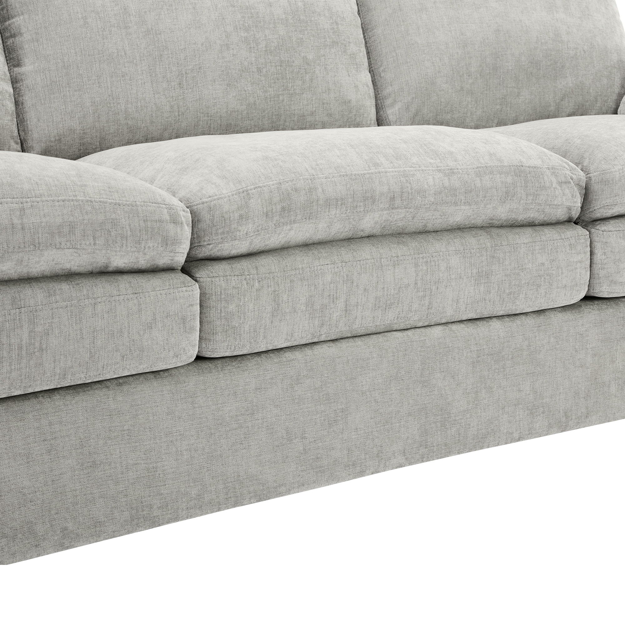 Cozy Upholstered 3 Seater Sofa With Double Cushion