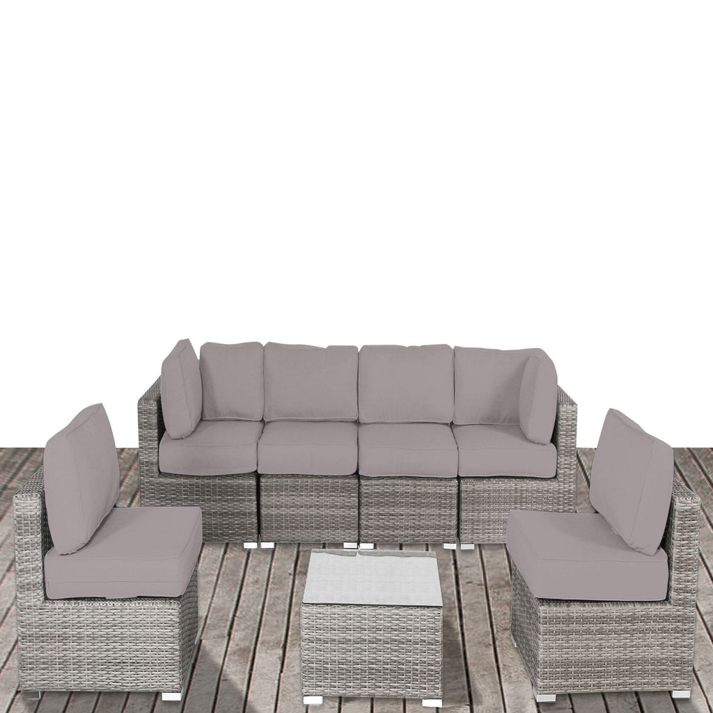 Seating Set With Cushions Handcrafted Wicker Design