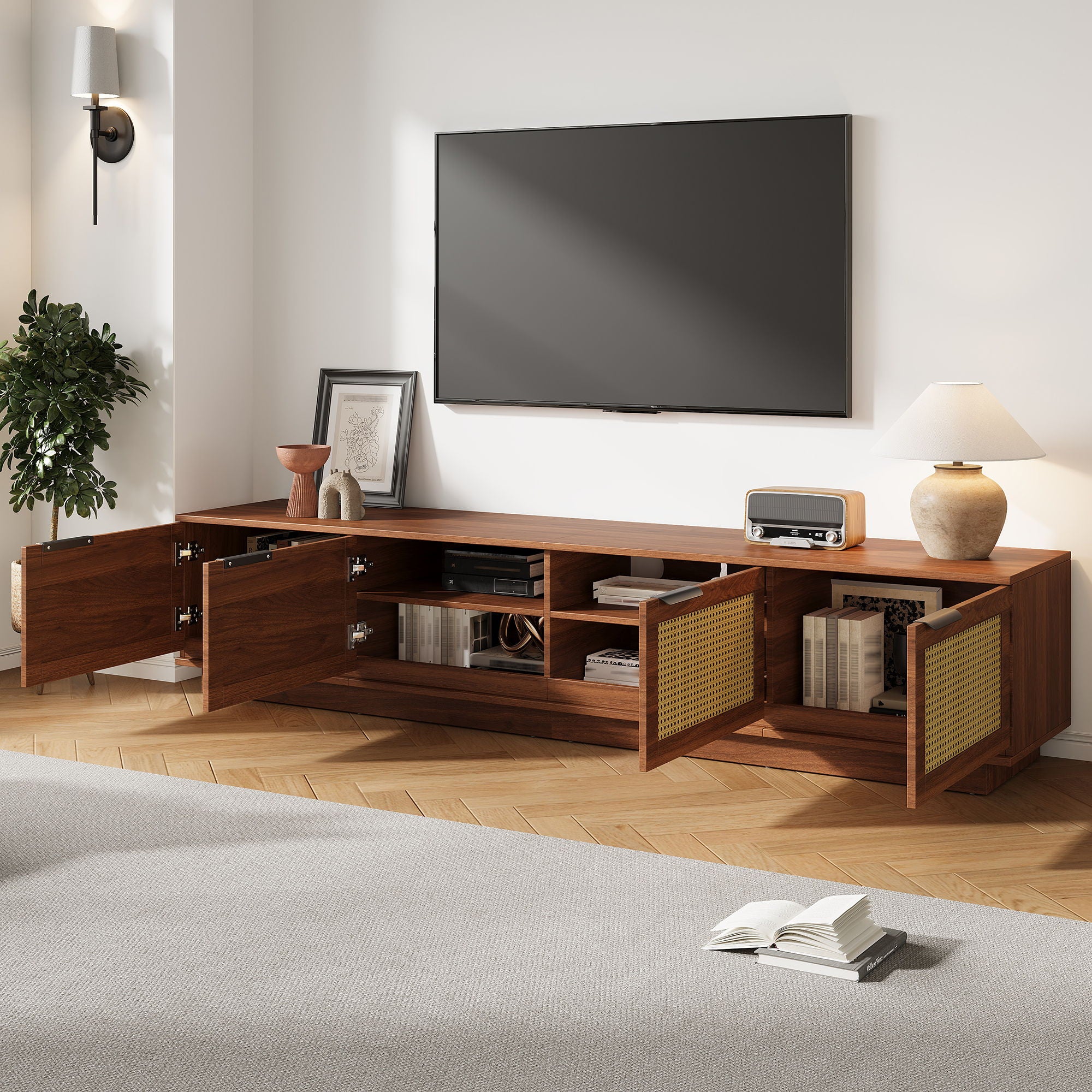 TV Stand, Media Console - Walnut