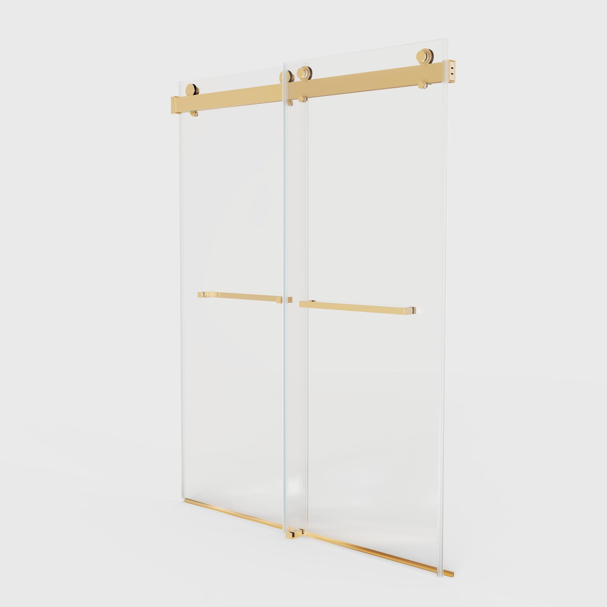 Frameless Double Sliding Soft-Close Shower Door, 3 / 8" (10Mm) Thick SGCC Tempered Glass Door, Matte