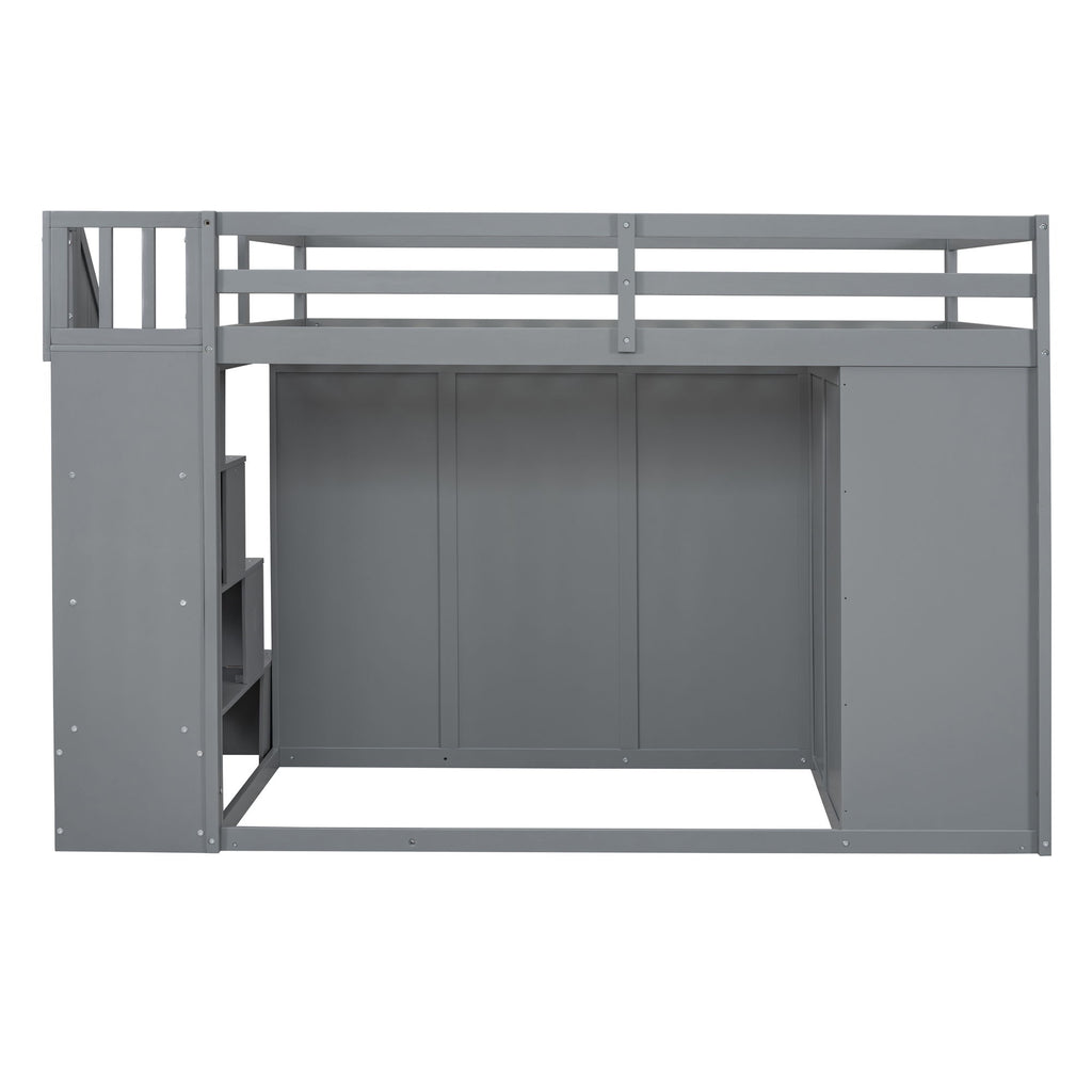 Loft Bed With Built In Wardrobes, Cabinets And Drawers