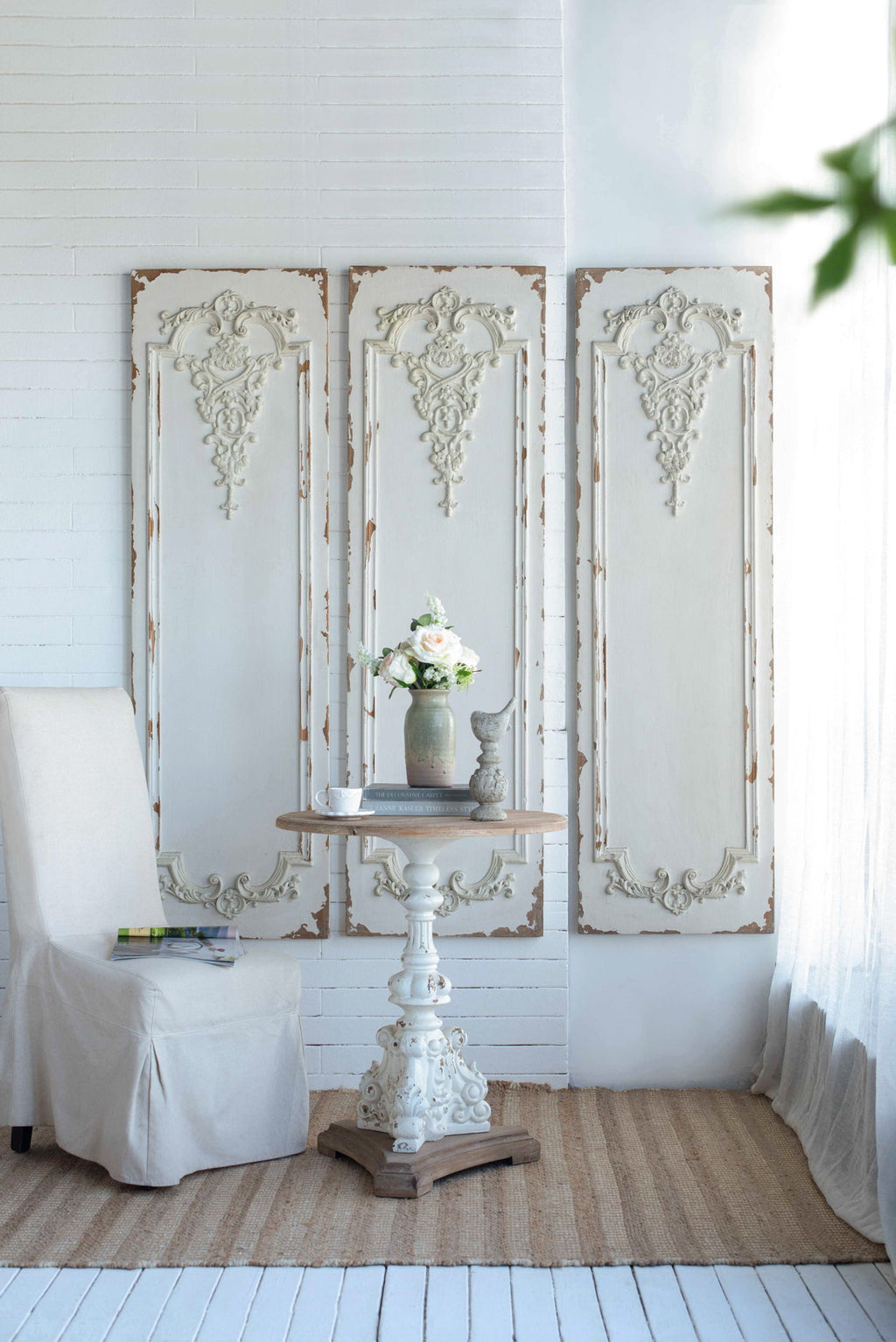Set Of Large Wooden Rectangle Hanging Panels