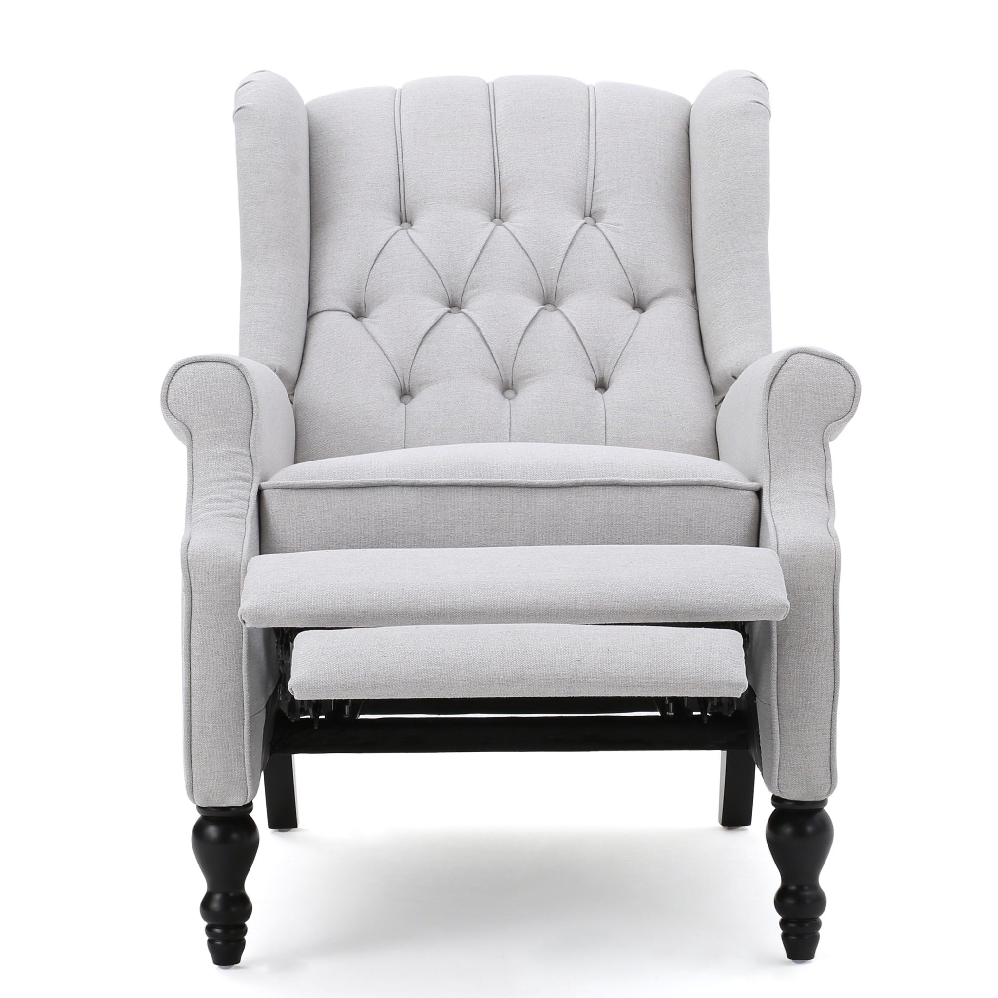 Armchair Recliner With Pushback Mechanism And Wingback Design