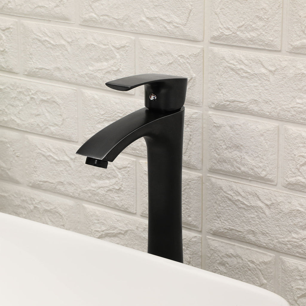 19" 5" Bathroom Sink Combo Rectangular Vessel Vanity Set With Faucet Drop In Ready Ceramic Basin - White / Black