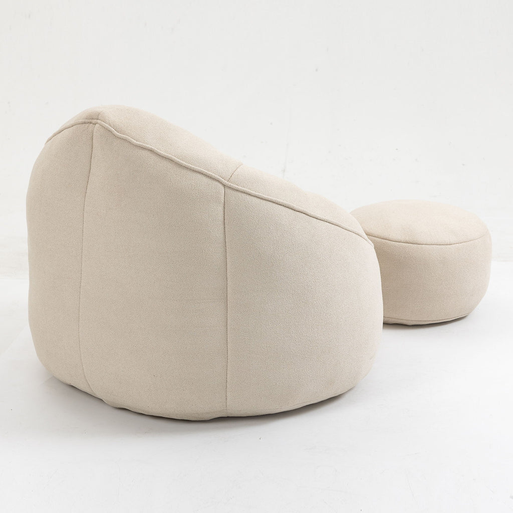 Bedding Bean Bag Sofa Chair High Pressure Foam With Footrest
