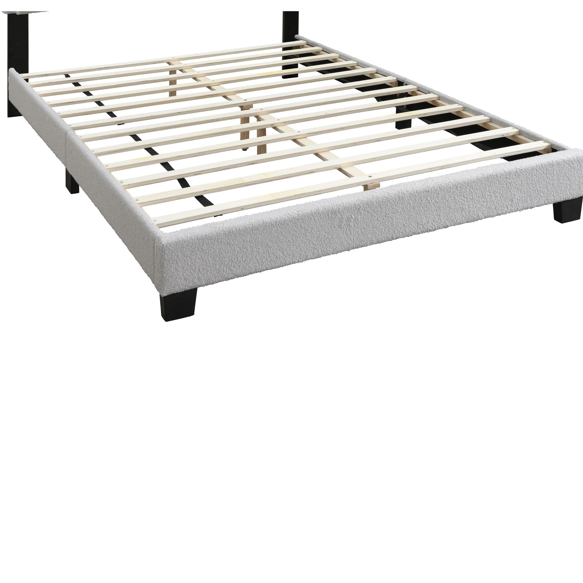 Bed With Channel Tufting And Built In LED Headboard