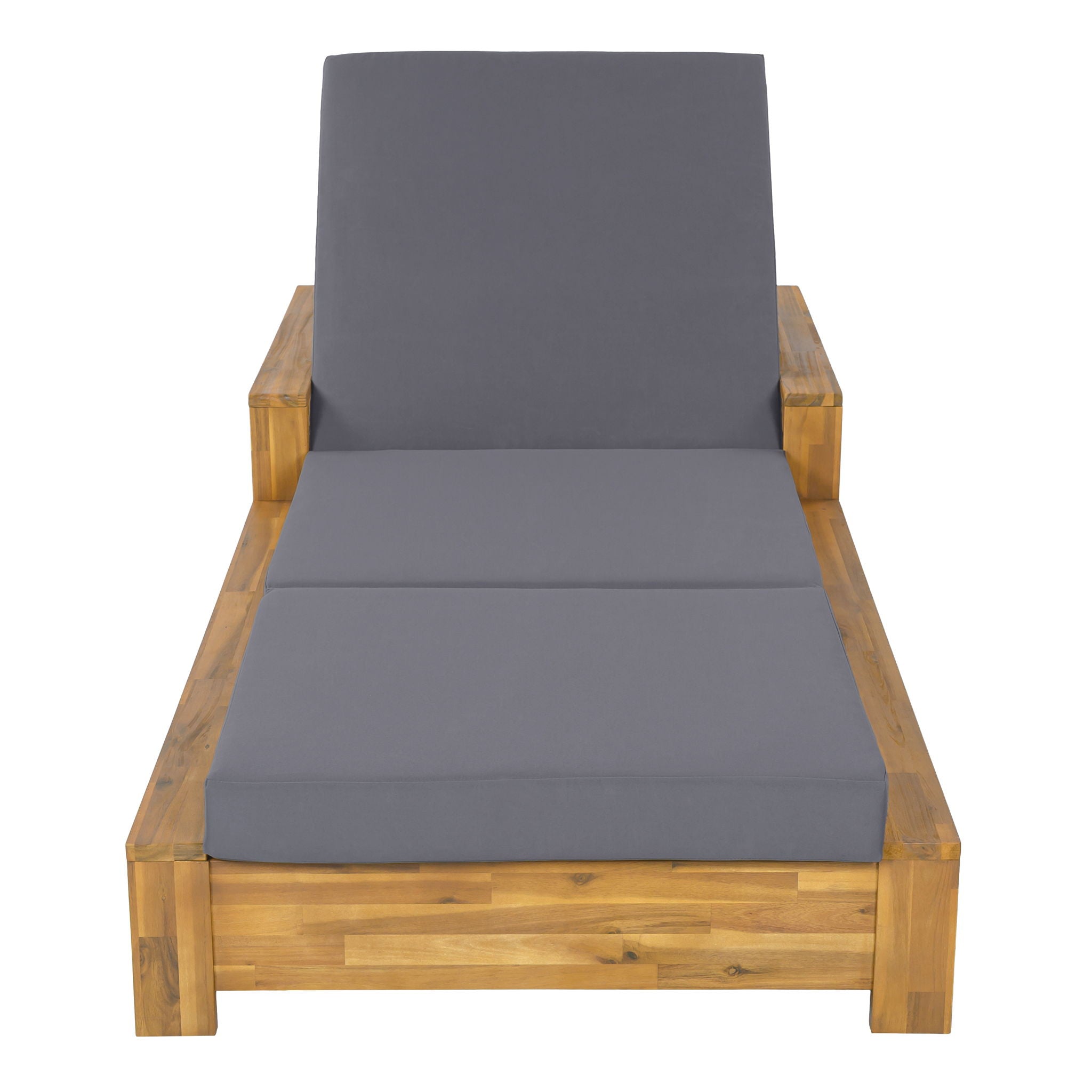 Chaise Lounge With 3 Fold Cushion Set, 3 Position Adjustable Backrest
