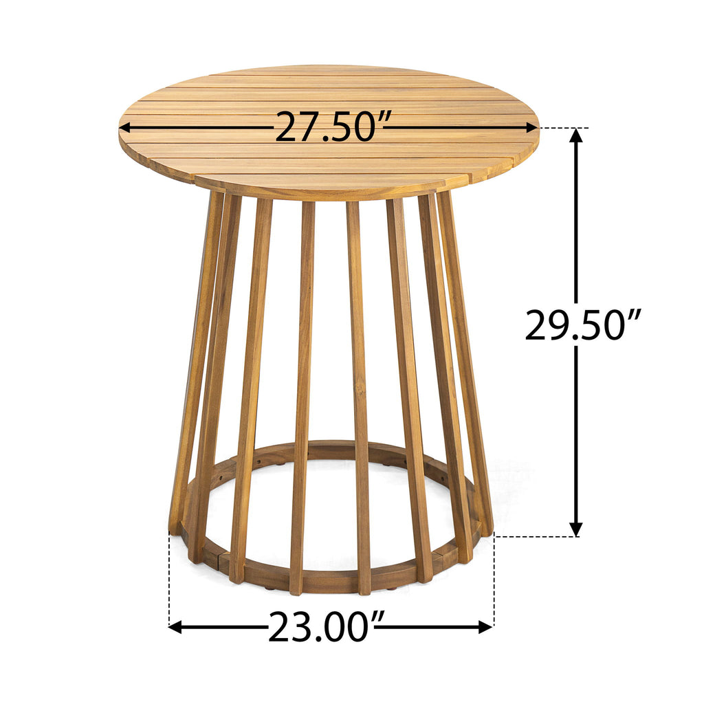 Outdoor 3 Pieces Acacia Wood Dining Set With Cushions