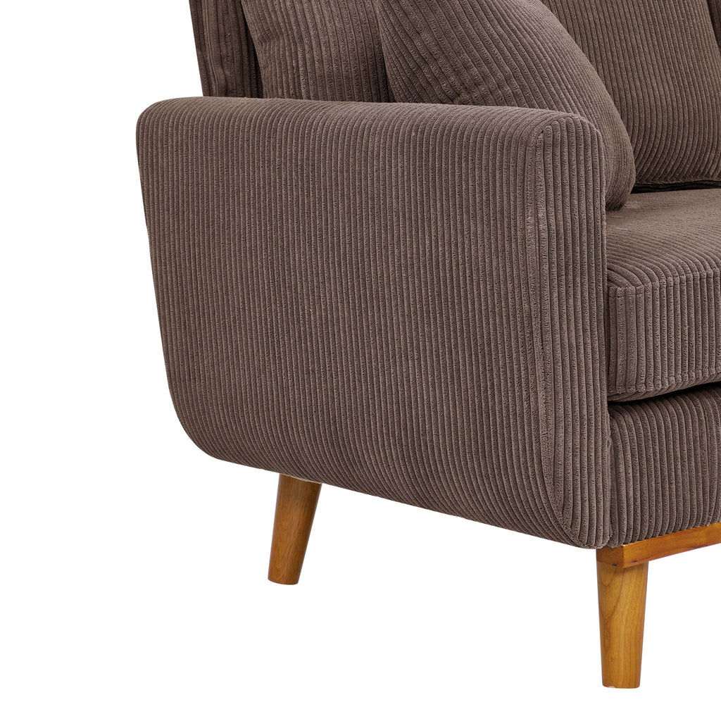 Upholstered Loveseat With Arms And Pillows