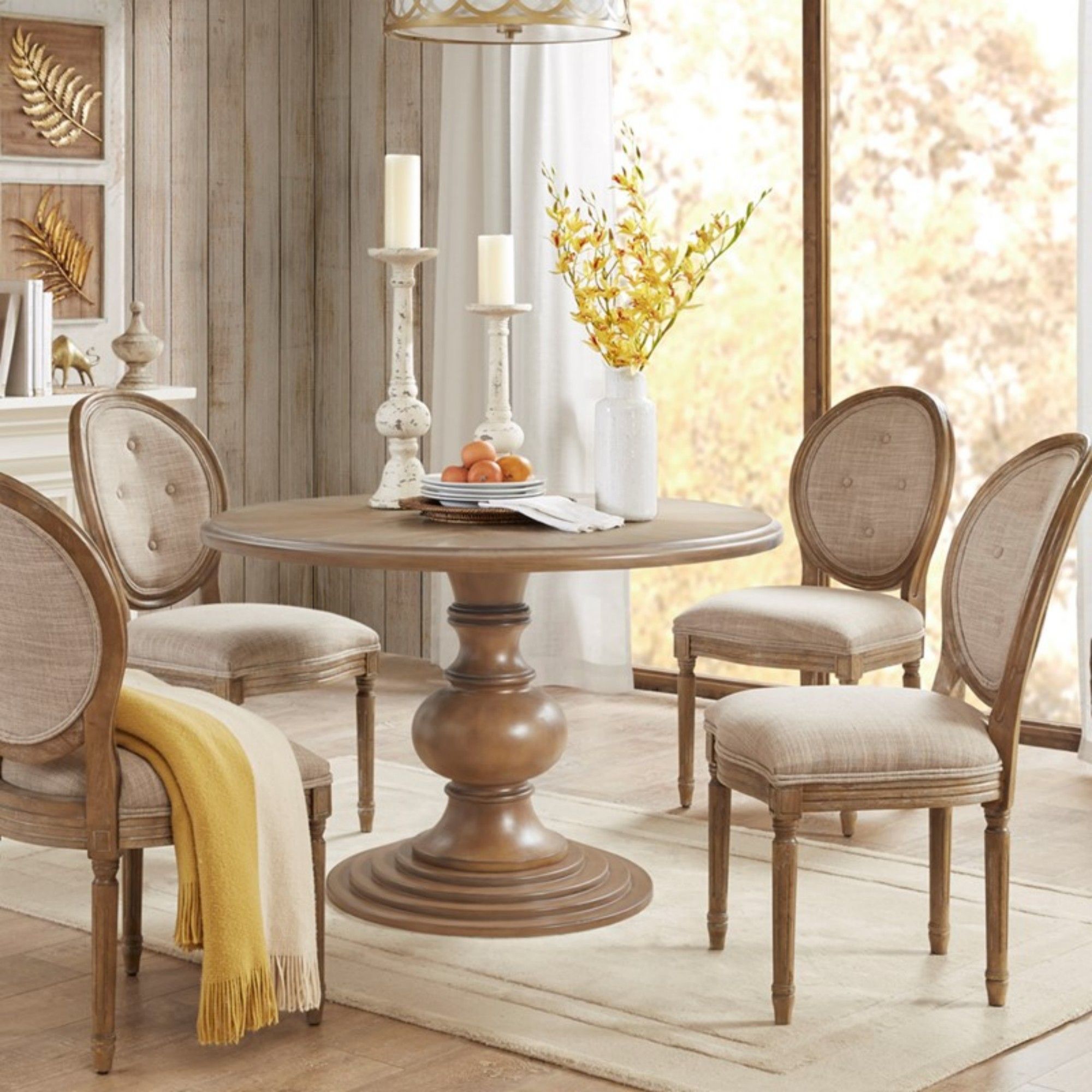 Round Pedestal Dining Table - Walnut