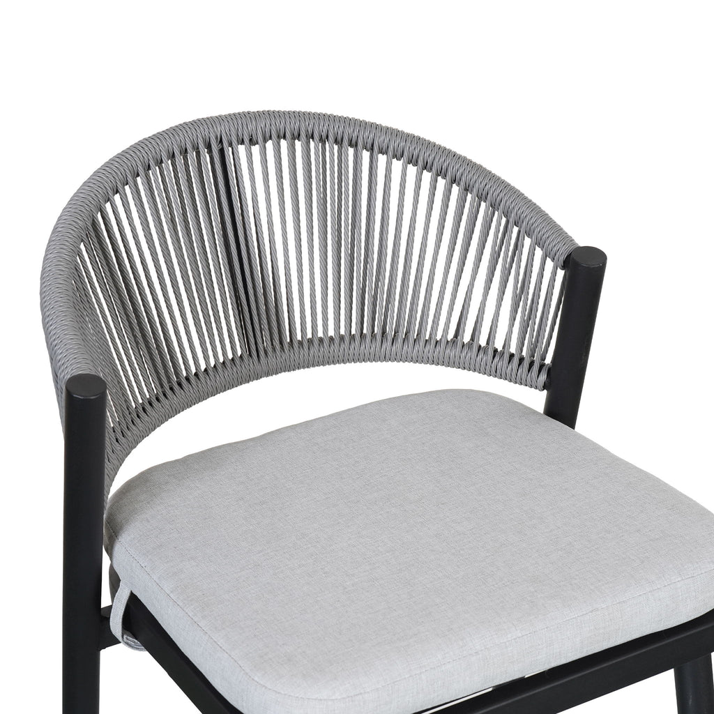 Outdoor 26" Counter Height Metal Frame Counter Stools With Scallop Shaped Backrest & Water Resistant Cushions