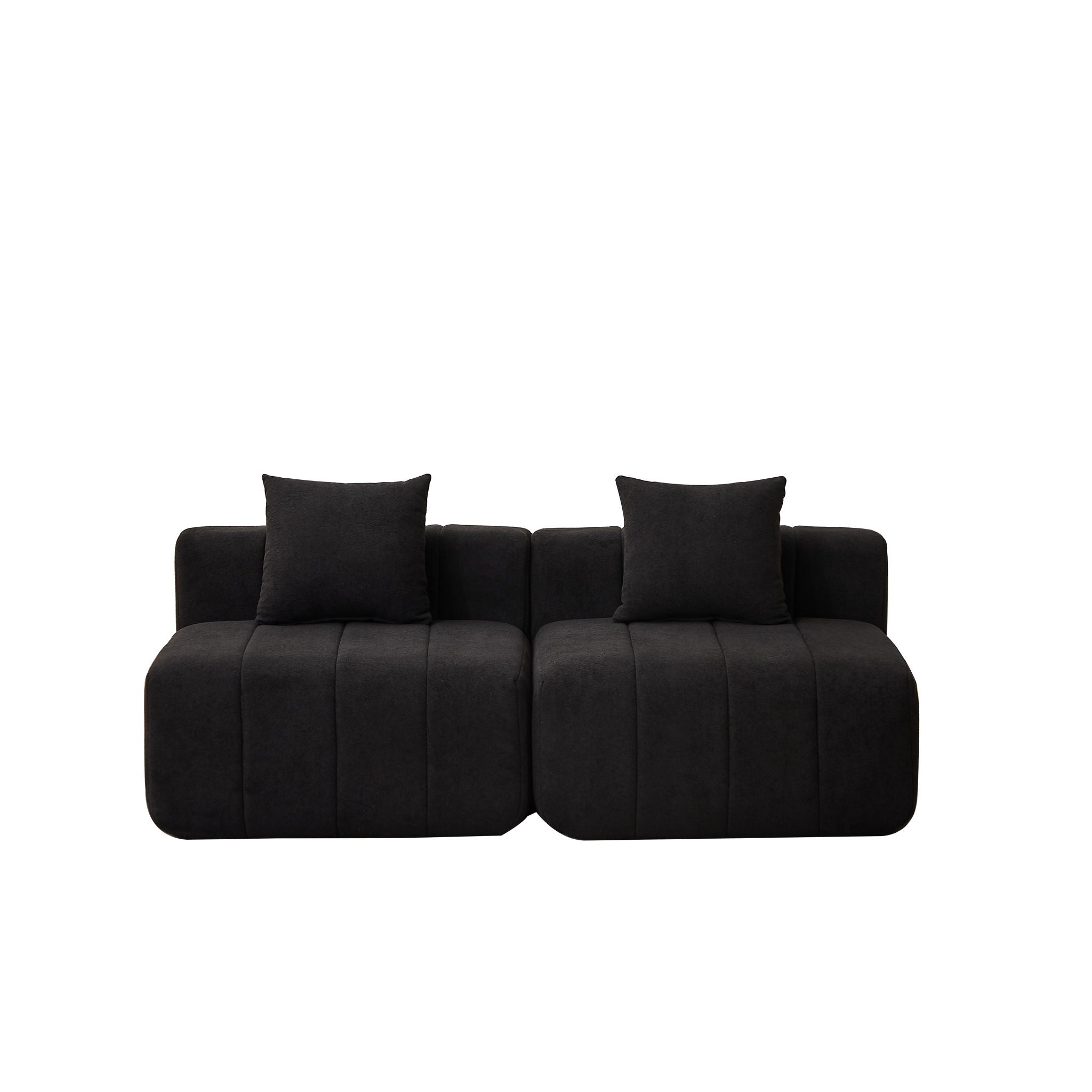 Modular Sectional Sofa With 2 Pillows, Symmetrical Design