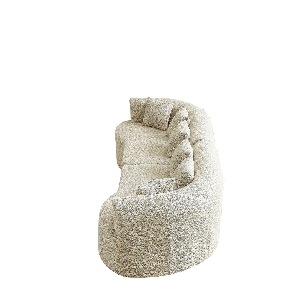 Curved Sectional Sofa With 6 Pillows