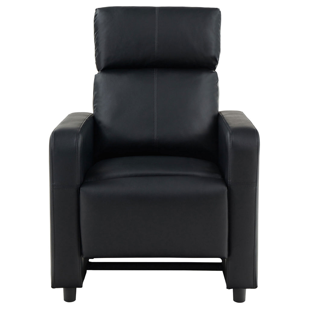 Warren - 5 Seater Home Theater With 4 Wedge Consoles Recliners And Storage Consoles - Black