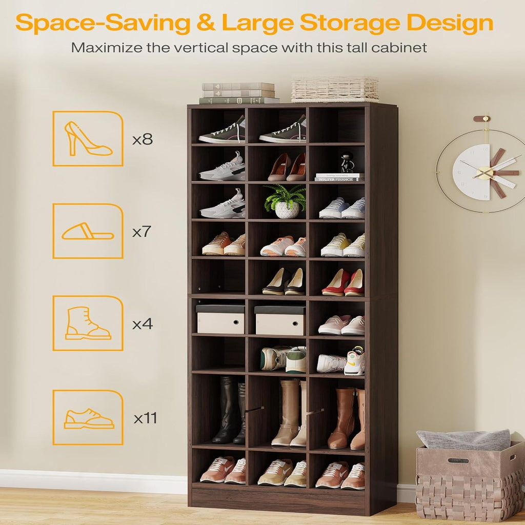 10 Tier Shoe Storage Cabinet With 30 Cubbies