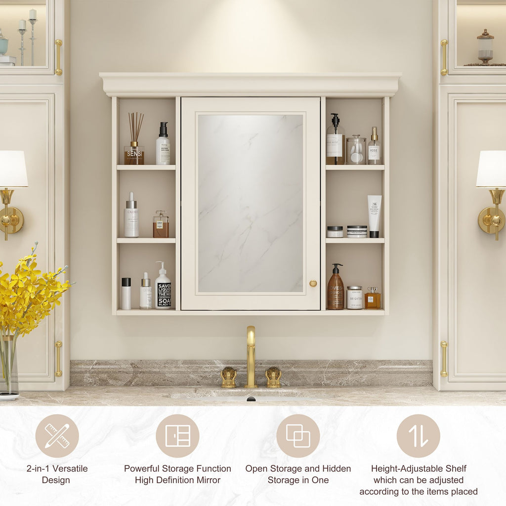 Wall Mounted Bathroom Storage Cabinet With Mirror Door