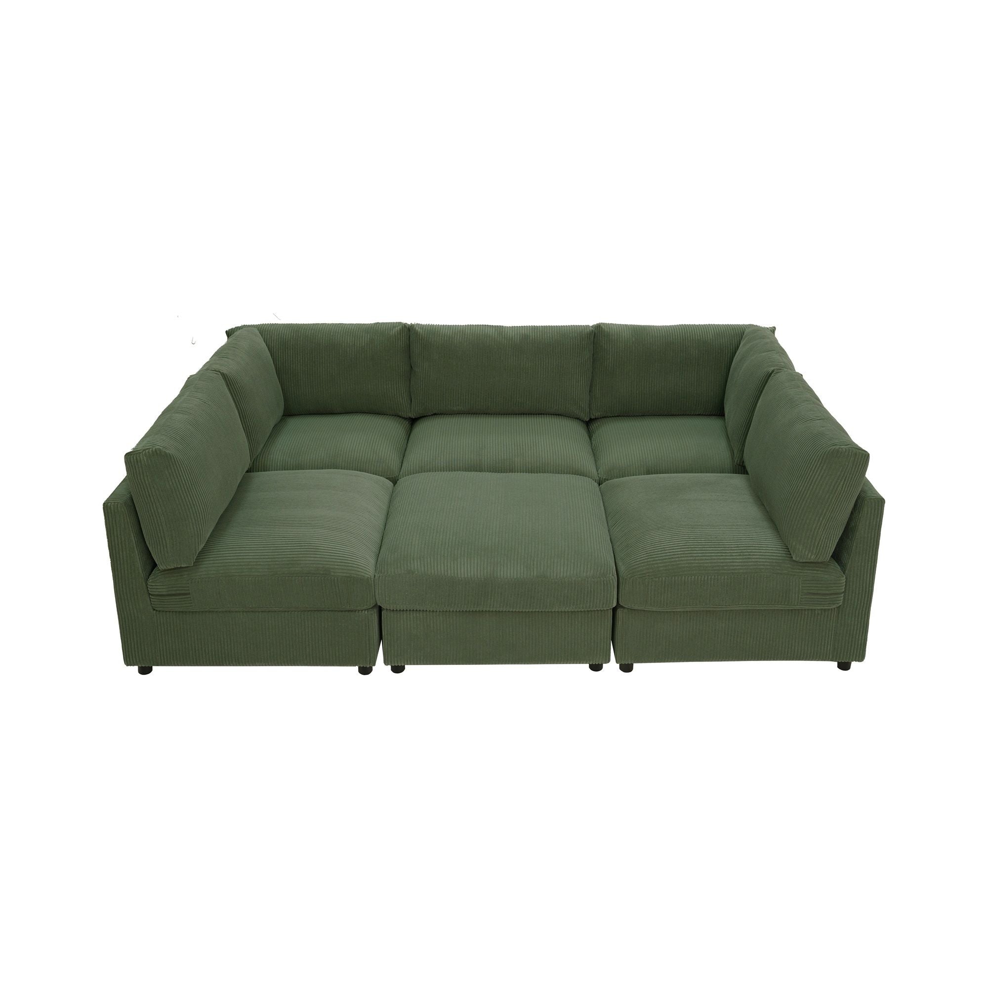 Reversible Modular Sectional & Custom Configuration And Premium Upholstery - Dark Green