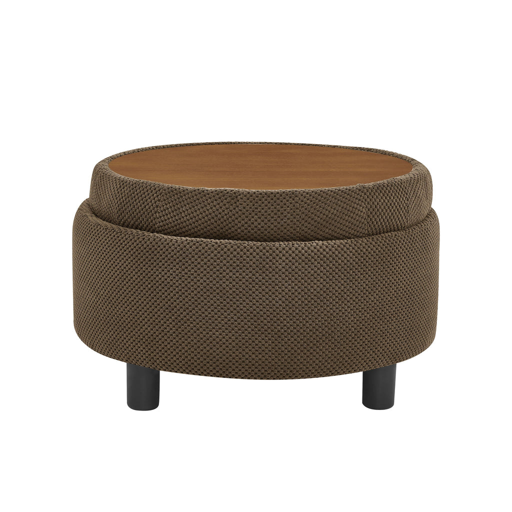 Storage Round Footstool Table Ottoman