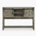 Farmhouse Entryway Table With Sliding Barn Door