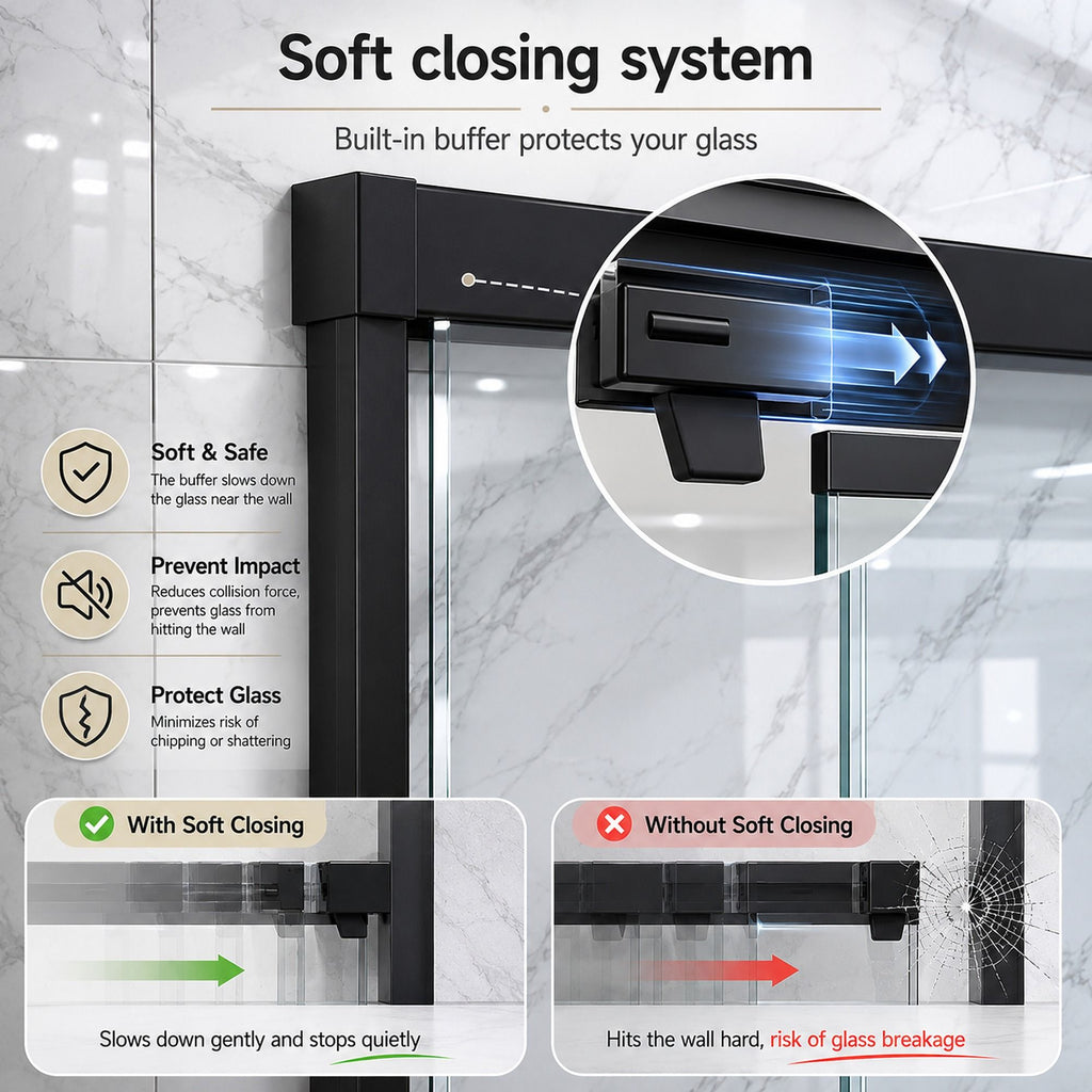 Semi-Frameless Double Sliding Shower Door